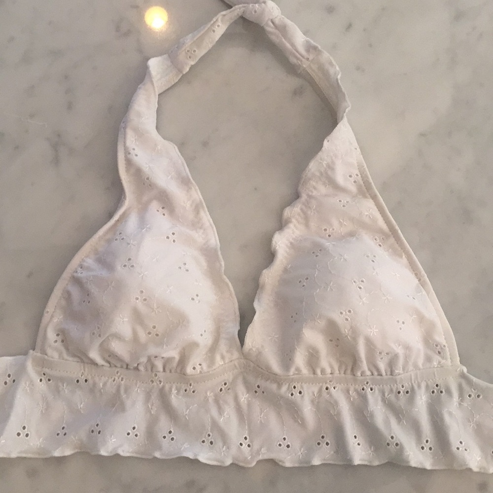 White eyelet bikini top - S